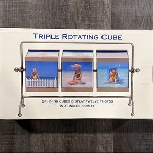 New Triple Rotating Cube 12-Picture Photo Frame